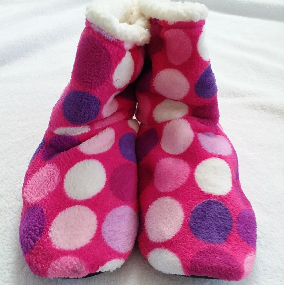 Joe Boxer Ladies Polka Dot Slippers M